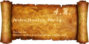 Andrejkovics Mária névjegykártya