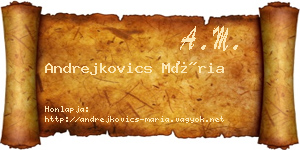 Andrejkovics Mária névjegykártya
